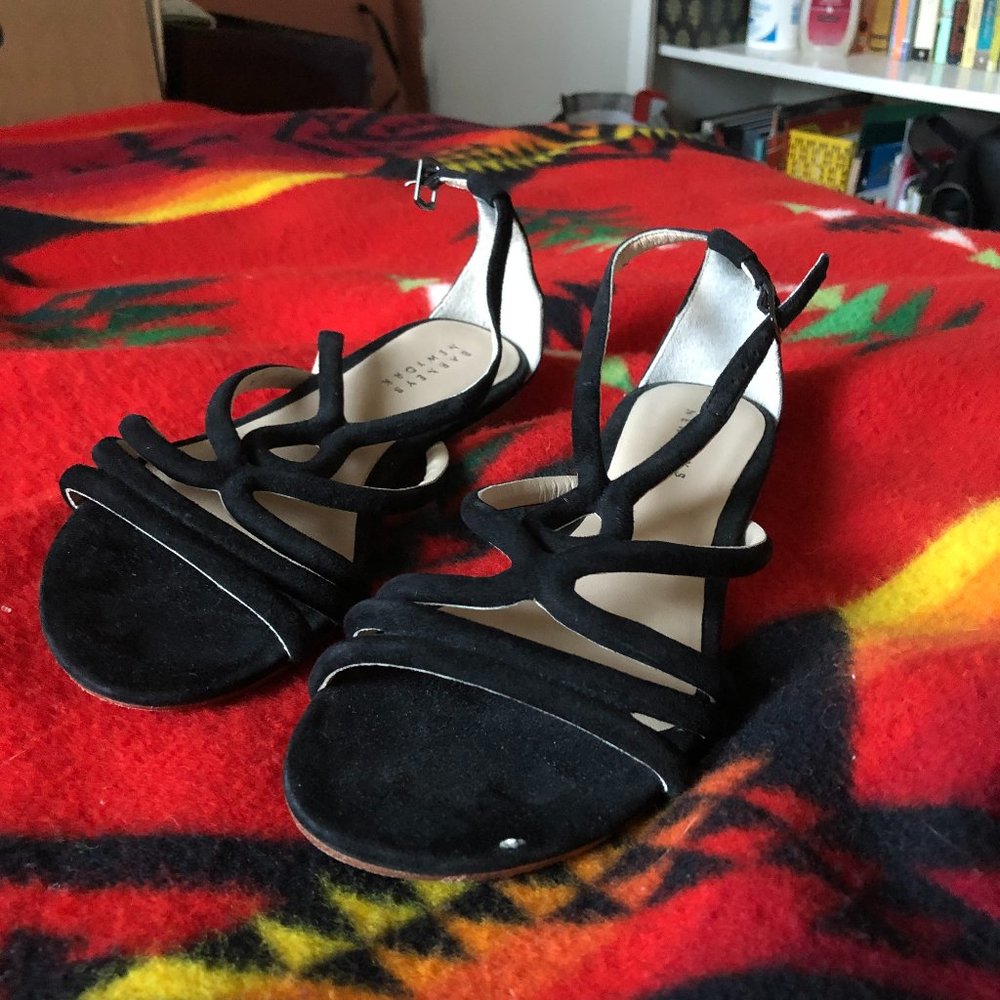 BARNEYS NEW YORK Black Leather Sandals
